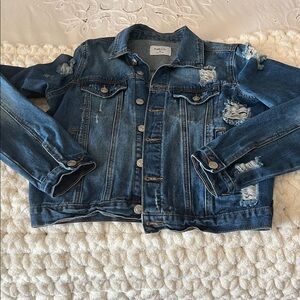 Rue21 Blue Distressed Denim Jacket